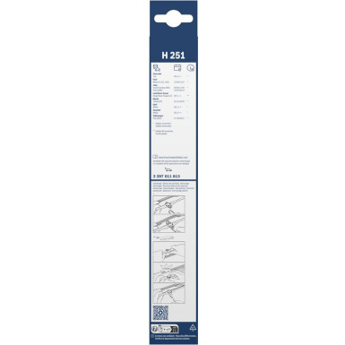 BOSCH H 251 Scheibenwischer Rear 3 397 011 813 BOSCH H 251 Scheibenwischer Rear 3 397 011 813
