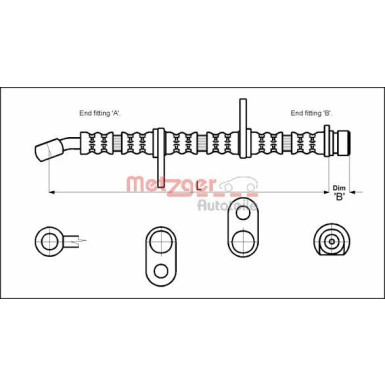 Metzger Bremsschlauch 4113605