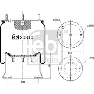 FEBI BILSTEIN 20310 Federbalg, Luftfederung