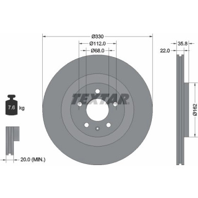 Textar Bremsscheibe PRO+ 92238305 Textar Bremsscheibe PRO+ 92238305