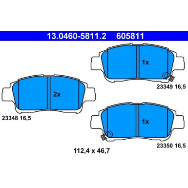 ATE Bremsbelagsatz, Scheibenbremse 13.0460-5811.2 ATE Bremsbelagsatz, Scheibenbremse 13.0460-5811.2