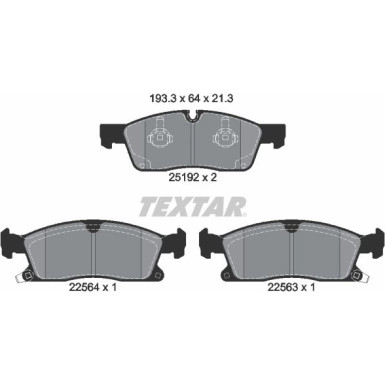 Textar Bremsbelagsatz, Scheibenbremse Q+ 2519207 Textar Bremsbelagsatz, Scheibenbremse Q+ 2519207