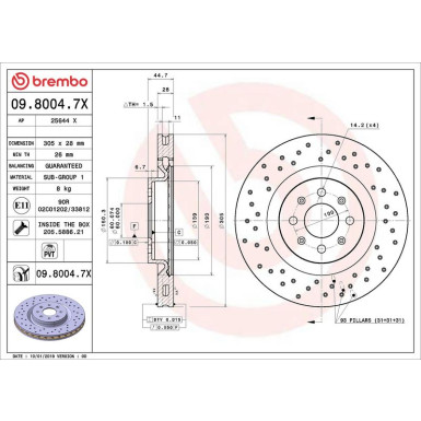 Bremsscheibe 09.8004.7X Bremsscheibe 09.8004.7X