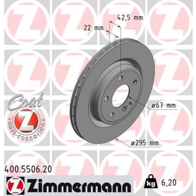 Zimmermann Bremsscheibe Coat Z 400.5506.20