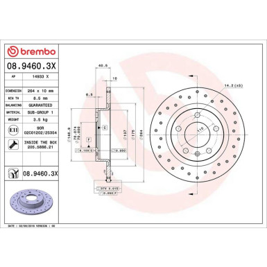 Brembo Bremsscheibe XTRA LINE - Xtra 08.9460.3X Brembo Bremsscheibe XTRA LINE - Xtra 08.9460.3X