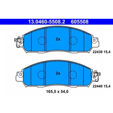 ATE Bremsbelagsatz, Scheibenbremse 13.0460-5508.2 ATE Bremsbelagsatz, Scheibenbremse 13.0460-5508.2