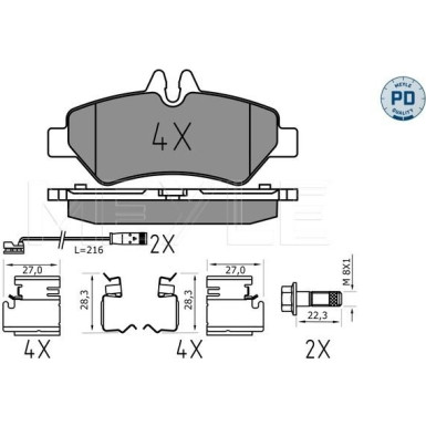 Meyle Bremsbelagsatz, Scheibenbremse MEYLE-PD: Advanced performance and design 025 291 9019/PD Meyle Bremsbelagsatz, Scheibenbremse MEYLE-PD: Advanced performance and design 025 291 9019/PD