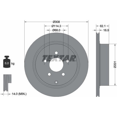 Textar Bremsscheibe PRO 92149303