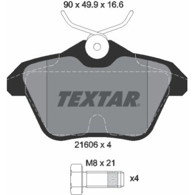 Textar Bremsbelagsatz, Scheibenbremse 2160601 Textar Bremsbelagsatz, Scheibenbremse 2160601