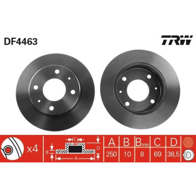 TRW Bremsscheibe DF4463 TRW Bremsscheibe DF4463
