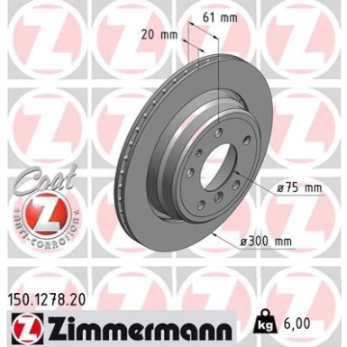 Zimmermann Bremsscheibe Coat Z 150.1278.20