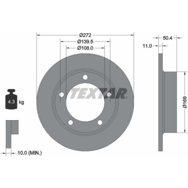 Textar Bremsscheibe 92019900 Textar Bremsscheibe 92019900