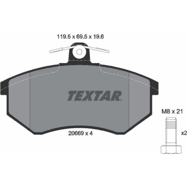 Textar Bremsbelagsatz, Scheibenbremse 2066921 Textar Bremsbelagsatz, Scheibenbremse 2066921