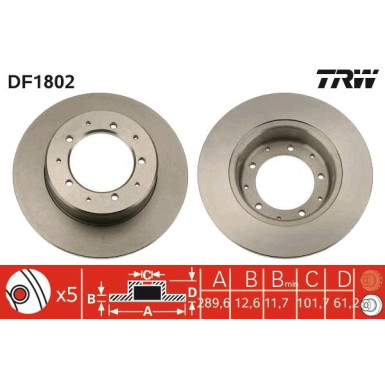 TRW Bremsscheibe DF1802 TRW Bremsscheibe DF1802