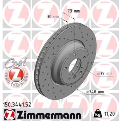 Zimmermann Bremsscheibe SPORT Z 150.3441.52