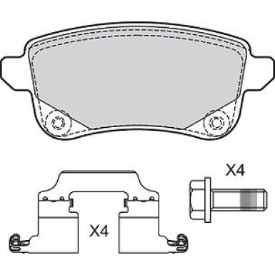Valeo Bremsbelagsatz, Scheibenbremse 601706 Valeo Bremsbelagsatz, Scheibenbremse 601706