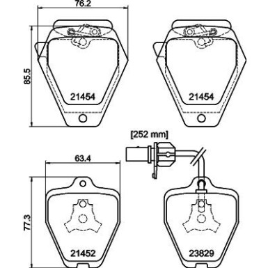 Hella Bremsbelagsatz, Scheibenbremse 8DB 355 010-191 Hella Bremsbelagsatz, Scheibenbremse 8DB 355 010-191