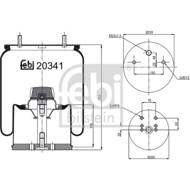 FEBI BILSTEIN 20341 Federbalg, Luftfederung