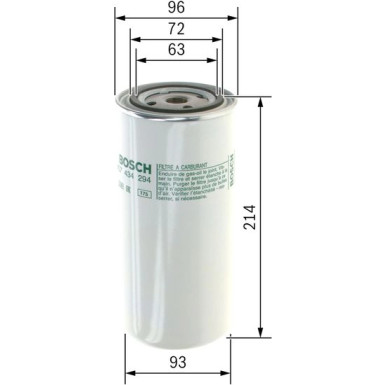 BOSCH Kraftstofffilter 1 457 434 294