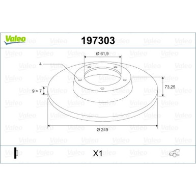 Valeo Bremsscheibe 197303