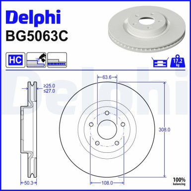 Delphi Bremsscheibe BG5063C