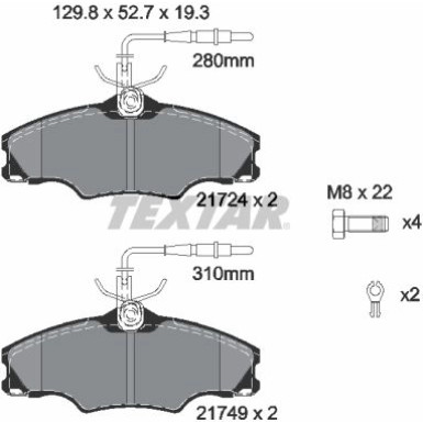 Textar Bremsbelagsatz, Scheibenbremse Q+ 2172402 Textar Bremsbelagsatz, Scheibenbremse Q+ 2172402