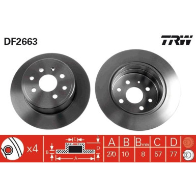 TRW Bremsscheibe DF2663