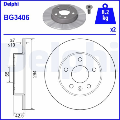 Delphi Bremsscheibe BG3406 Delphi Bremsscheibe BG3406