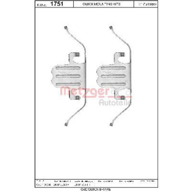 Metzger Zubehörsatz, Scheibenbremsbelag 109-1751