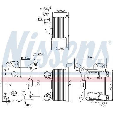 Nissens Ölkühler, Motoröl 91193