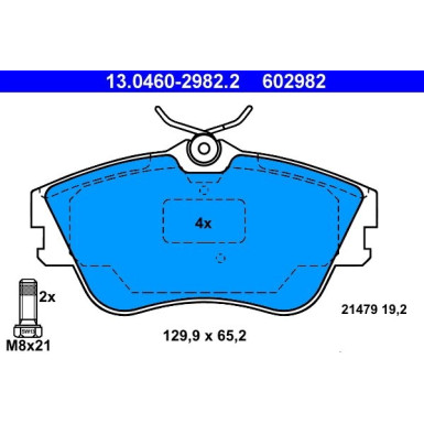 ATE Bremsbelagsatz, Scheibenbremse 13.0460-2982.2 ATE Bremsbelagsatz, Scheibenbremse 13.0460-2982.2