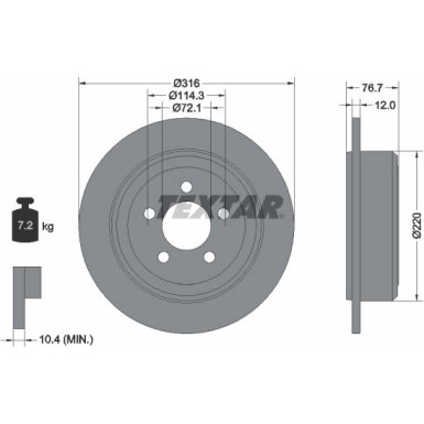 Textar Bremsscheibe PRO 92202703
