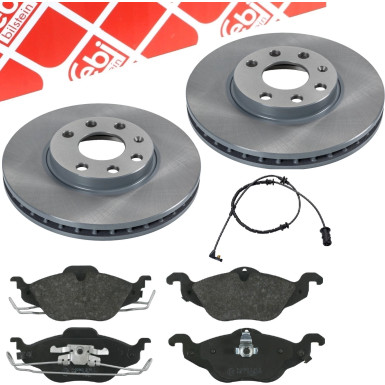 FEBI Bremsscheibe 17210 Ø256 + Belagsatz 16233 VORNE für OPEL mit Warnkontakt 17489 FEBI Bremsscheibe 17210 Ø256 + Belagsatz 16233 VORNE für OPEL mit Warnkontakt 17489