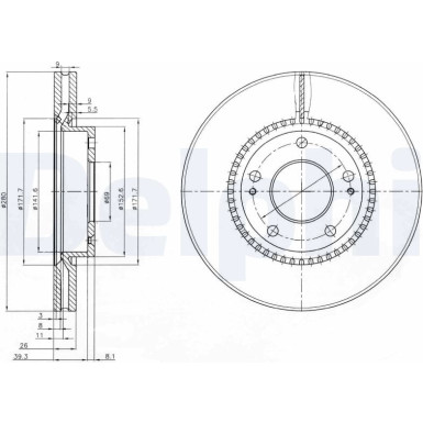 Delphi Bremsscheibe BG3861C Delphi Bremsscheibe BG3861C