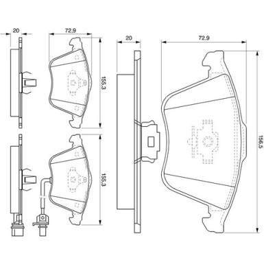 BOSCH Bremsbelagsatz, Scheibenbremse 0 986 494 103 BOSCH Bremsbelagsatz, Scheibenbremse 0 986 494 103