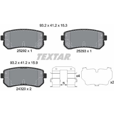 Textar Bremsbelagsatz, Scheibenbremse Q+ 2529201 Textar Bremsbelagsatz, Scheibenbremse Q+ 2529201