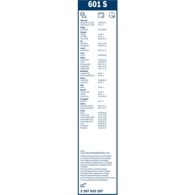 BOSCH 601 S Scheibenwischer Twin 3 397 010 297 BOSCH 601 S Scheibenwischer Twin 3 397 010 297
