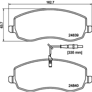 Hella Bremsbelagsatz, Scheibenbremse 8DB 355 013-871
