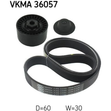 SKF Keilrippenriemensatz VKMA 36057