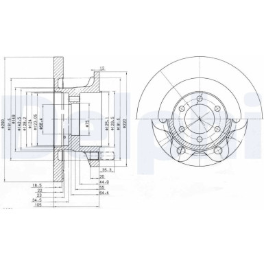 Delphi Bremsscheibe BG9722 Delphi Bremsscheibe BG9722