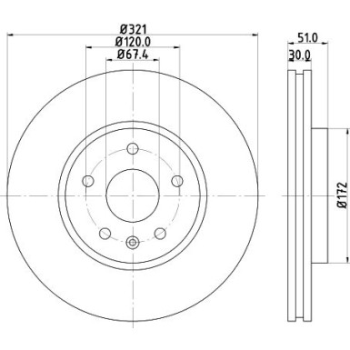 Hella Bremsscheibe Pro High Carbon 8DD 355 129-091