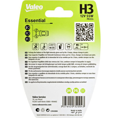 Valeo Glühlampe, Abbiegescheinwerfer ESSENTIAL 032004