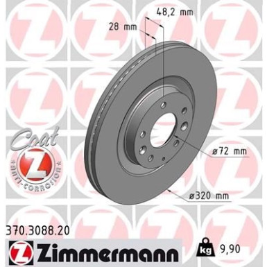 Zimmermann Bremsscheibe Coat Z 370.3088.20