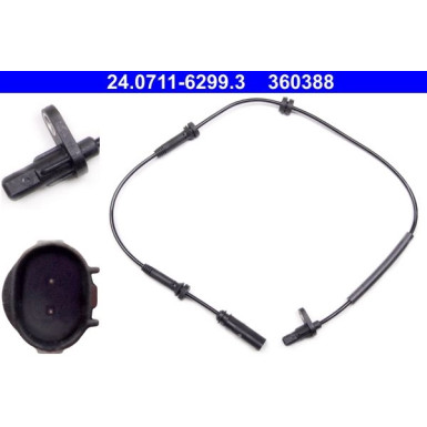 Sensor, Raddrehzahl 24.0711-6299.3