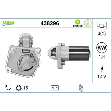 Starter Valeo Origins New STOP&START OE TECHNOLOGIE 438296