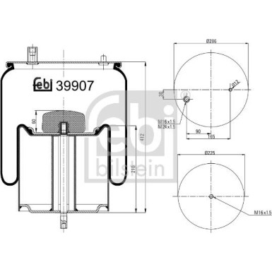 FEBI BILSTEIN 39907 Federbalg, Luftfederung