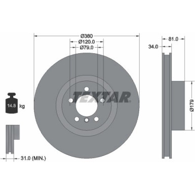 Textar Bremsscheibe PRO+ 92233905 Textar Bremsscheibe PRO+ 92233905