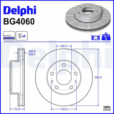 Delphi Bremsscheibe BG4060 Delphi Bremsscheibe BG4060