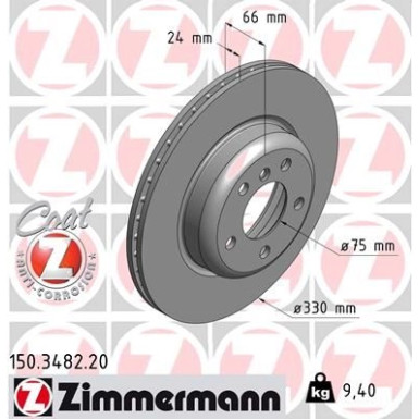ZIMMERMANN COAT Z 150.3482.20 Bremsscheibe 330mm für BMW 5er, 6/5, 5x120, innenbelüftet, beschichtet, hochgekohlt ZIMMERMANN COAT Z 150.3482.20 Bremsscheibe 330mm für BMW 5er, 6/5, 5x120, innenbelüftet, beschichtet, hochgekohlt