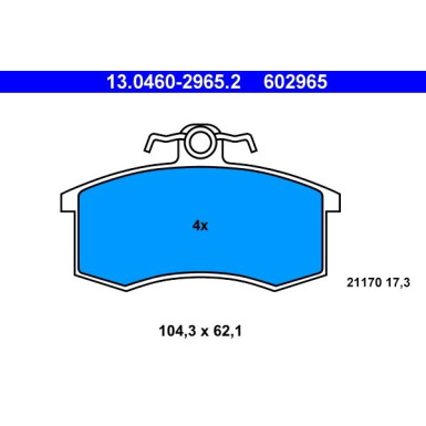 Bremsbelagsatz, Scheibenbremse 13.0460-2965.2 Bremsbelagsatz, Scheibenbremse 13.0460-2965.2